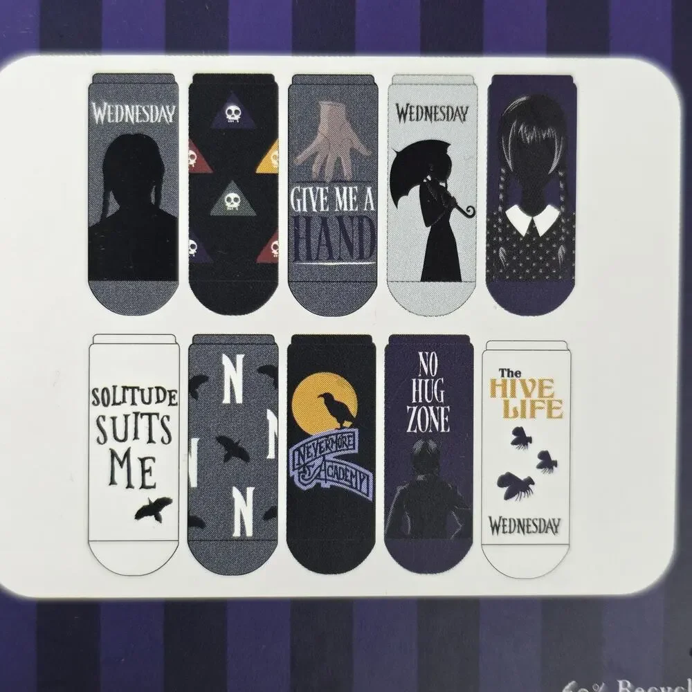Wednesday Addams 10 Pair Low Cut Socks Womens Size 4-10 Gothic Netflix Show